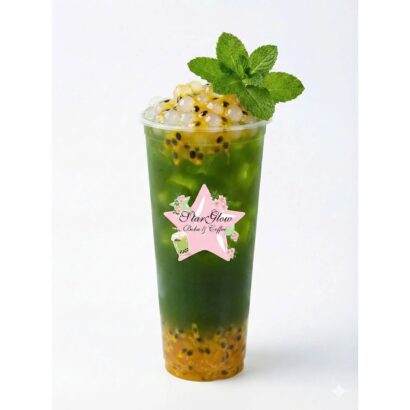 T7 - GREEN THAI TEA PASSIONFRUIT WITH CRYSTAL BOBA