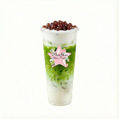 MATCHA LATTE WITH RED BEAN BOBA