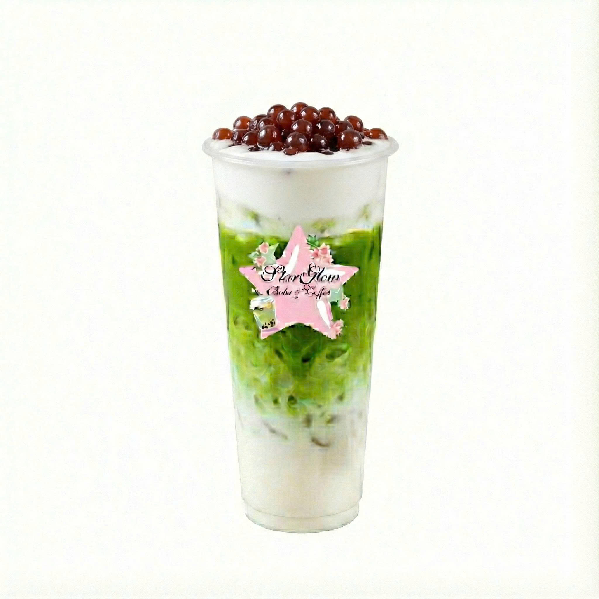 MATCHA LATTE WITH RED BEAN BOBA